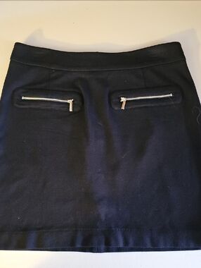 Vivienne Tam Black Mini Skirt with Silver Zip Details